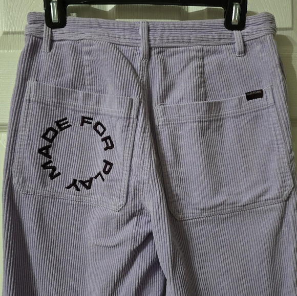 Paterson Wide Leg Lavender Corduroy Skater Pants, Embroidered Back Pocket, EUC! - Picture 9 of 14